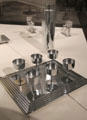 Chrome plated Manhattan cocktail set by Norman Bel Geddes for Revere Copper & Brass Co. of Rome, NY at Metropolitan Museum of Art. New York, NY.