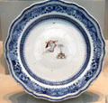 Chinese export plate with angel of fame of Society of the Cincinnati was once owned by George Washington at Metropolitan Museum of Art. New York, NY.