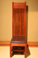 Tall-back side chair for Ward Willits House of Highland Park, IL by Frank Lloyd Wright at Metropolitan Museum of Art. New York, NY.