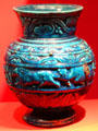 Faience decorated jar from Egypt at Metropolitan Museum of Art. New York, NY.
