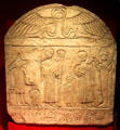 Limestone Egyptian-style funerary stela inscribed in Greek from Abydos at Metropolitan Museum of Art. New York, NY.