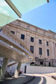 Brooklyn Museum classical building with modern entrance. Brooklyn, NY.