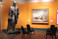 Gallery area with statue of Robert Fulton at Brooklyn Museum. Brooklyn, NY.