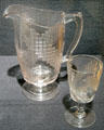 Pressed glass pitcher & goblet attrib. Ripley Co. of Pittsburgh, PA at Brooklyn Museum. Brooklyn, NY.