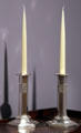 Silverplate candlesticks by Pairpoint Manuf. Co. of New Bedford, MA at Brooklyn Museum. Brooklyn, NY.