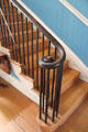 Stairway banister of Lefferts Homestead in Prospect Park. Brooklyn, NY.