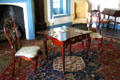 Card table with side chairs in parlor at Conference House. Staten Island, NY.