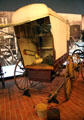 Butcher's wagon a door-to- door meat market on wheels used ice boxes at carriage collection of Long Island Museum. Stony Brook, NY.