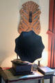 Victrola & miniature knife collection in boy's bedroom at Roosevelt's House Sagamore Hill NHS. Cove Neck, NY.