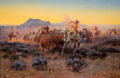 Roping Fresh Mounts painting by Charles Marion Russell at Cincinnati Art Museum. Cincinnati, OH.