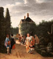 Game of Skittles painting by Pieter de Hooch of The Netherlands at Cincinnati Art Museum. Cincinnati, OH.