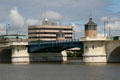 Lift section of Martin Luther King Junior Memorial Bridge over Maumee River. Toledo, OH.
