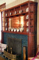 Dining room fireplace with Presidential porcelain at Hayes Home. Fremont, OH.