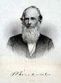Sardis Birchard uncle of R.B. Hayes & builder of Spiegel Grove house engraving by A.H. Ritchie at Hayes Presidential Home. Fremont, OH.