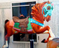 Country fair style carousel horse by Allan Herschell at Merry-Go-Round Museum. Sandusky, OH.