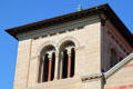 Tower details of Gilbert's Finney Chapel at Oberlin College. Oberlin, OH.