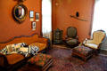 Back Parlor with armchairs & settee in Monroe House at Oberlin Heritage Center. Oberlin, OH.
