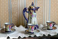 China chocolate set probably Bavarian in dining room of Monroe House at Oberlin Heritage Center. Oberlin, OH.
