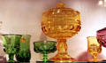 Green & yellow King's Crown glass at Tiffin Glass Museum. Tiffin, OH.