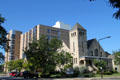 First Congregational Church with Lorain County Justice Center beyond. Elyria, OH.