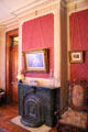Fireplace in south parlor at Hower House. Akron, OH.