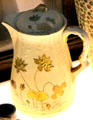Lotus Ware covered chocolate pot with gold decoration by Knowles, Taylor & Knowles, Co. of East Liverpool at Museum of Ceramics. East Liverpool, OH.