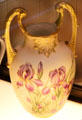 Lotus Ware Ionian Vase with irises & gold trim by Knowles, Taylor & Knowles, Co. of East Liverpool at Museum of Ceramics. East Liverpool, OH.