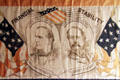 Details of William McKinley & Garret A. Hobart campaign flag at Museum of Ceramics. East Liverpool, OH.