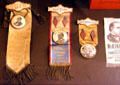 William McKinley & Garret A. Hobart campaign ribbons at Museum of Ceramics. East Liverpool, OH.
