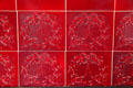 Tiles by American Encaustic Tiling Company of Zanesville on fireplace at Stone Academy Museum. Zanesville, OH.