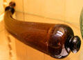 Amber glass powder horn whimsy attr: Kearns Glass Works, Zanesville at Stone Academy Museum. Zanesville, OH.