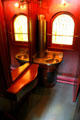 Lavoratory in Detroit & Mackinac railway passenger coach at Carillon Historical Park. Dayton, OH.