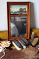 Frontier mirror with brush set at Johnston Farm. Piqua, OH.