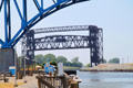 Railway lift bridge over Cuyahoga River. Cleveland, OH.