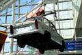 Mirrored Trabant car hangs in lobby of Rock & Roll Hall of Fame. Cleveland, OH.