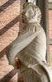 Detail of Commodore Oliver Hazard Perry monument foundry plaster statue after original by William Walcutt at Cleveland History Center. Cleveland, OH.