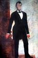 Symbolic portrait of Abraham Lincoln pointing to Emancipation Proclamation by Henry Church at Cleveland History Center. Cleveland, OH.