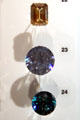 Faceted zircons at Cleveland Museum of Natural History. Cleveland, OH.