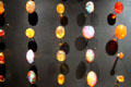 Yellow & hyacinth-red fire-opals or girasol at Cleveland Museum of Natural History. Cleveland, OH.