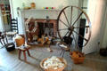 Spinning wheel in Jonathan Hale House at Hale Farm. Cleveland, OH.