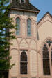 Gothic tower of First Presbyterian Church. Jacksonville, OR.