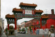 Entrance gate to Portland's Chinatown with lions. Portland, OR