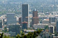 Pacwest Center, Wells Fargo Center, KOIN Center & Portland Plaza on skyline of Portland. Portland, OR