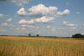 View across Day 1 battle ground held by small Union Cavalry later forced to retreat through town at Gettysburg National Military Park. Gettysburg, PA.