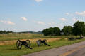 Positions of Army of Northern Virginia on Seminary Ridge for Day 2 & 3 with Union army on hills beyond at Gettysburg National Military Park. Gettysburg, PA.