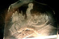 Art glass of David slaying Goliath at National Liberty Museum. Philadelphia, PA.