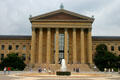 Neoclassical entrance to Philadelphia Museum of Art which was originally the Memorial Hall built for the Centennial Exposition of 1876 to celebrate the Declaration of Independence. Philadelphia, PA.