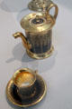 Blue & gold porcelain tea service by Marc Schoelcher Factory of France at Carnegie Museum of Art. Pittsburgh, PA.