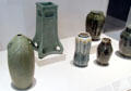 Collection of earthenware art vases at Carnegie Museum of Art. Pittsburgh, PA.