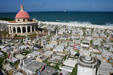 Crypts at edge of sea in San Juan cemetery. San Juan, PR.